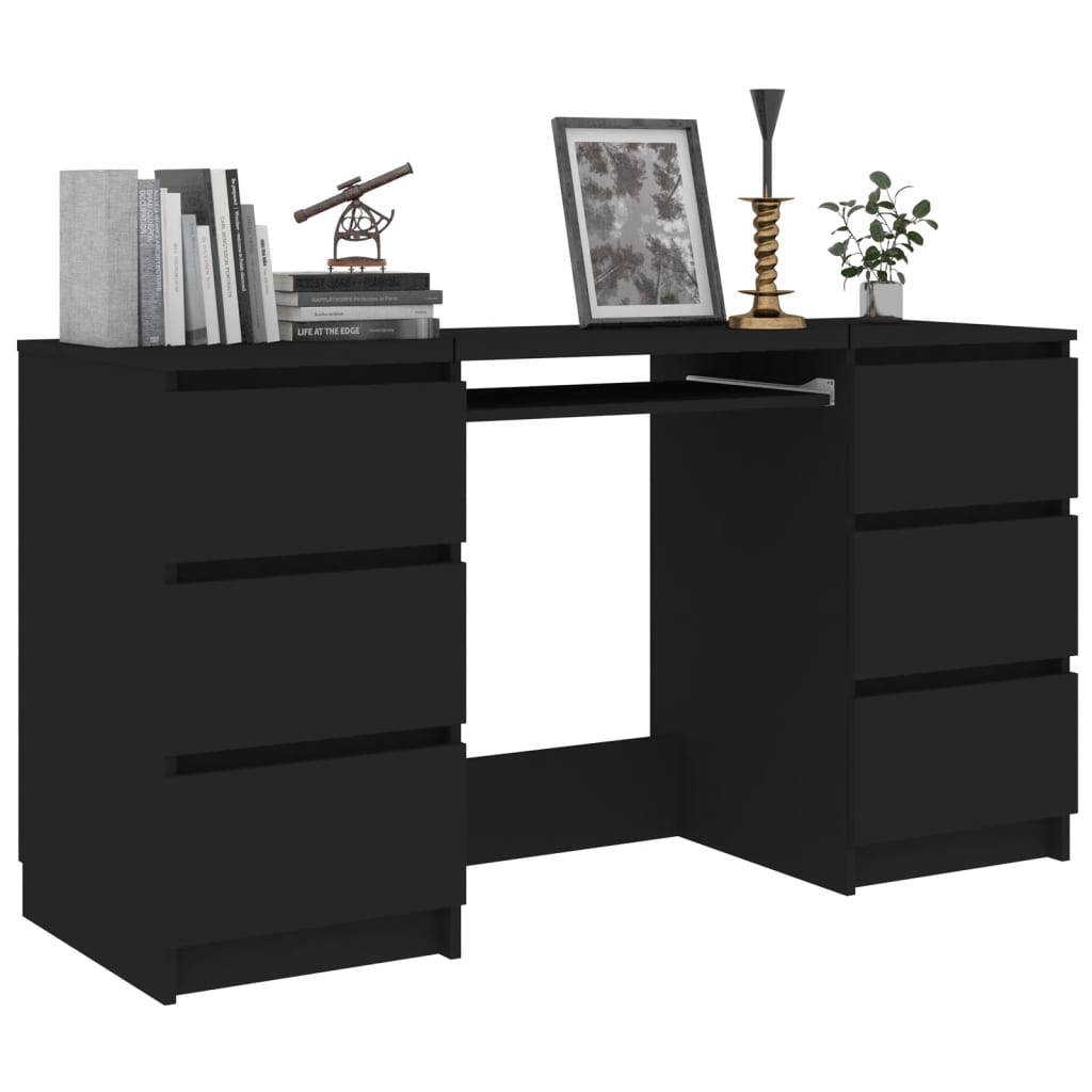 Writing Desk Black 140x50x77 cm Engineered Wood - Newstart Furniture