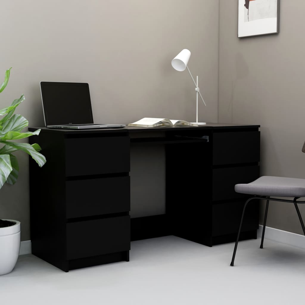 Writing Desk Black 140x50x77 cm Engineered Wood - Newstart Furniture