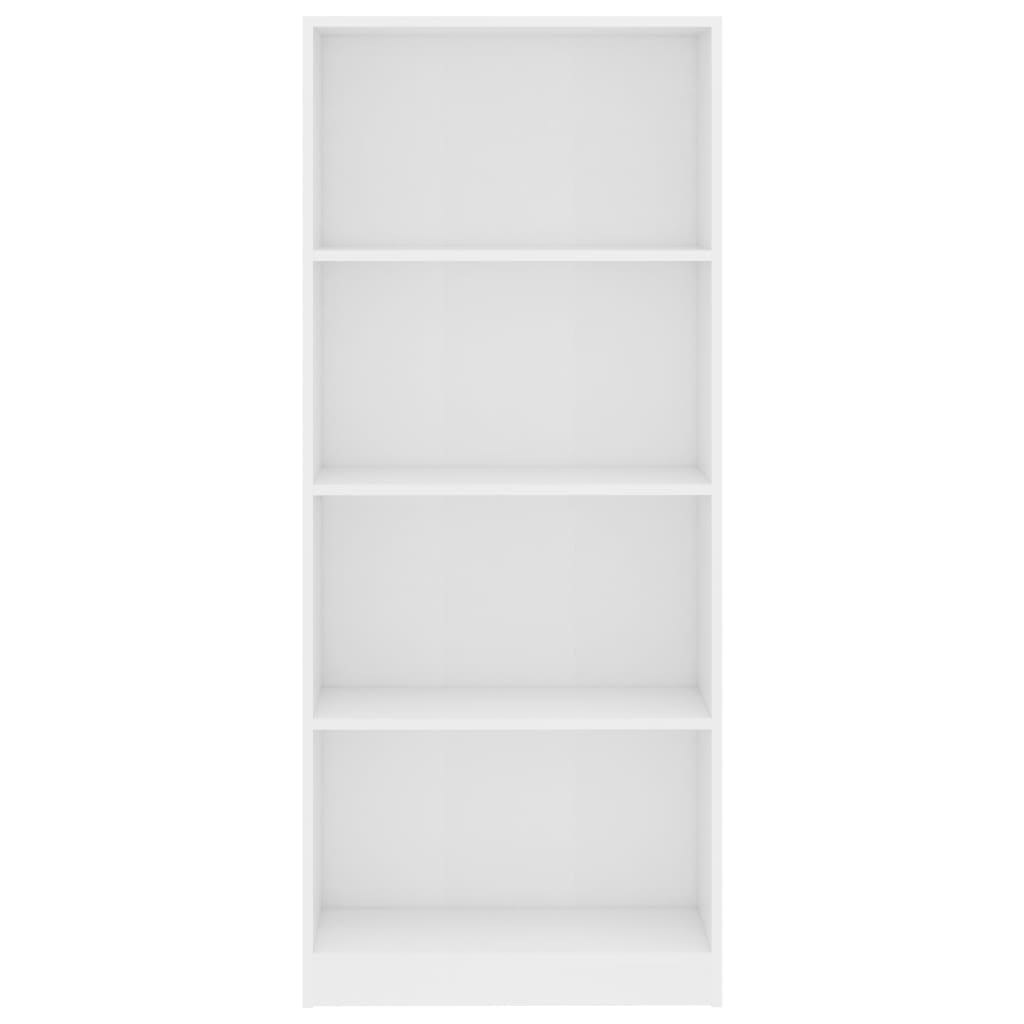 4-Tier Book Cabinet White 60x24x142 cm Engineered Wood - Newstart Furniture
