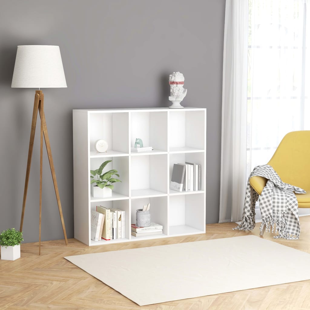 Book Cabinet White 98x30x98 cm Engineered Wood - Newstart Furniture