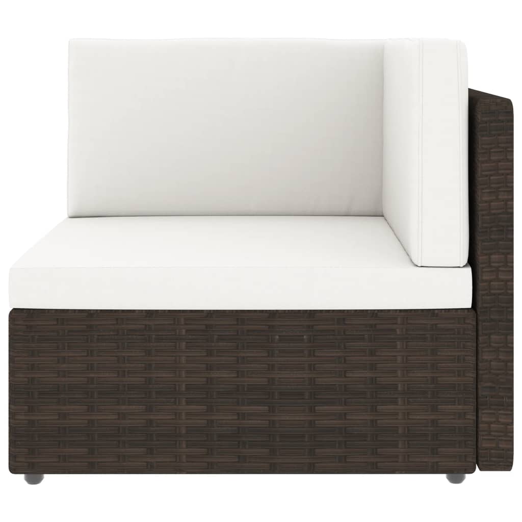 Sectional Sofa 2-Seater Poly Rattan Brown - Newstart Furniture