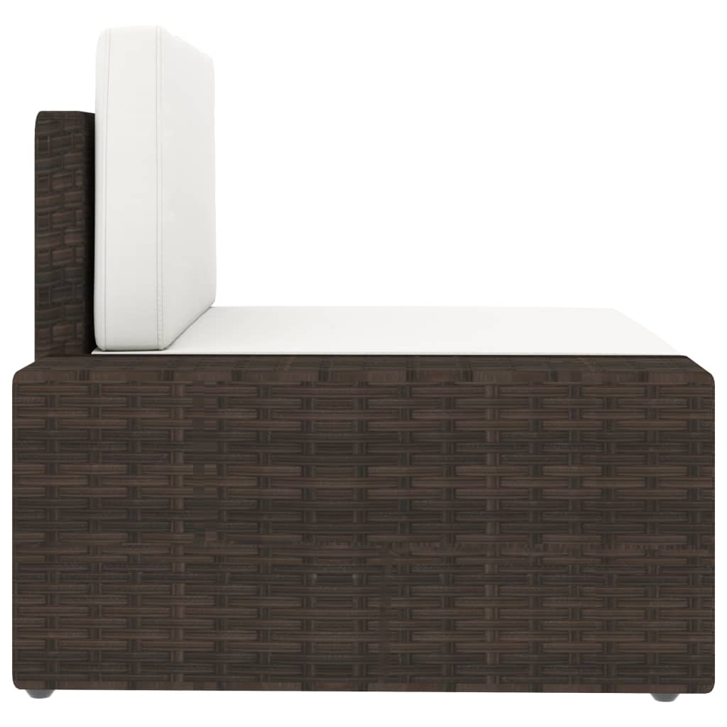 Sectional Sofa 3-Seater Poly Rattan Brown - Newstart Furniture