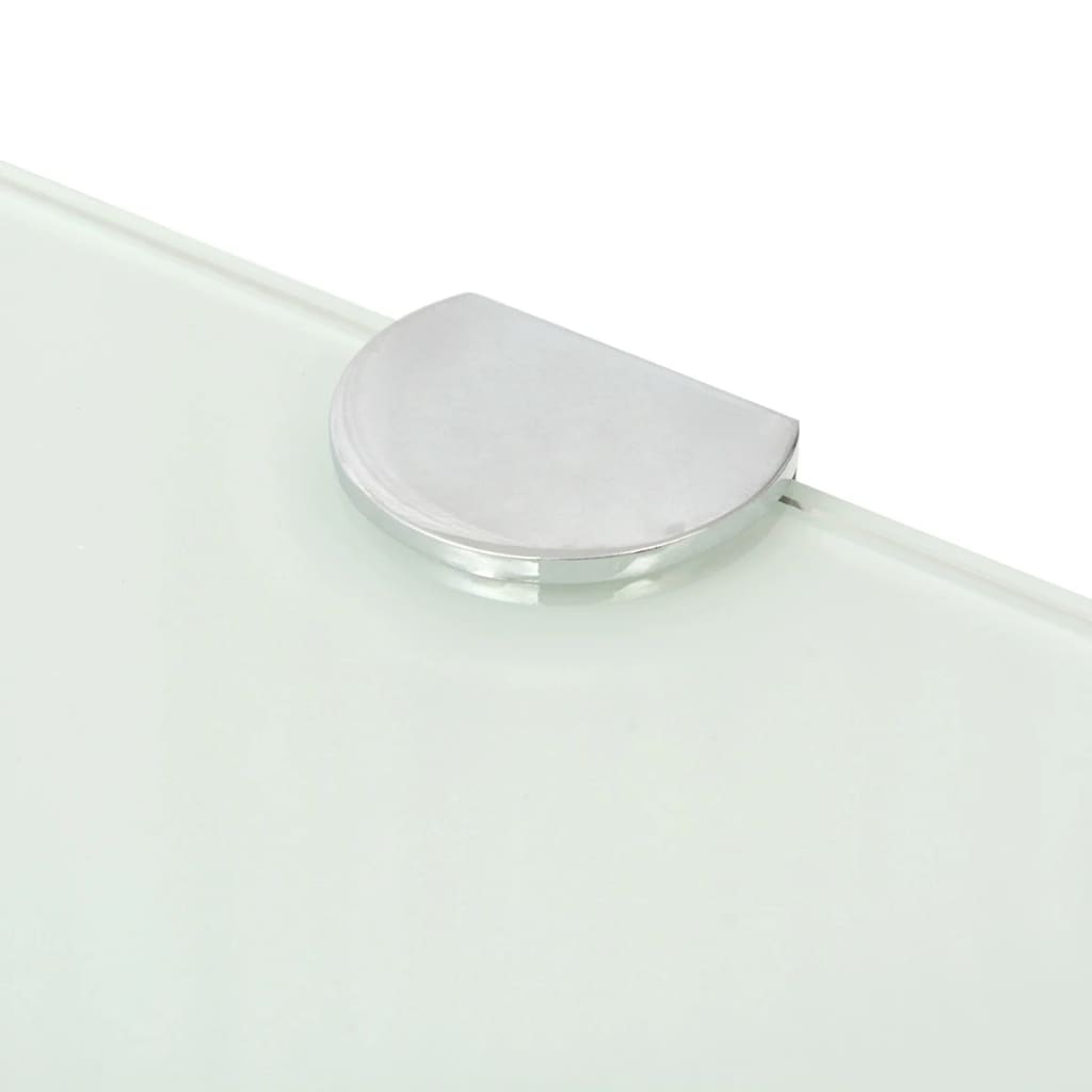 Corner Shelves 2 pcs with Chrome Supports Glass White 25x25 cm - Newstart Furniture