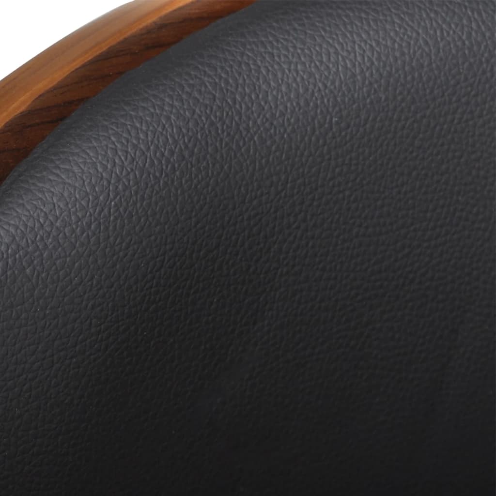 Bar Stools 2 pcs Black Bent Wood and Faux Leather - Newstart Furniture