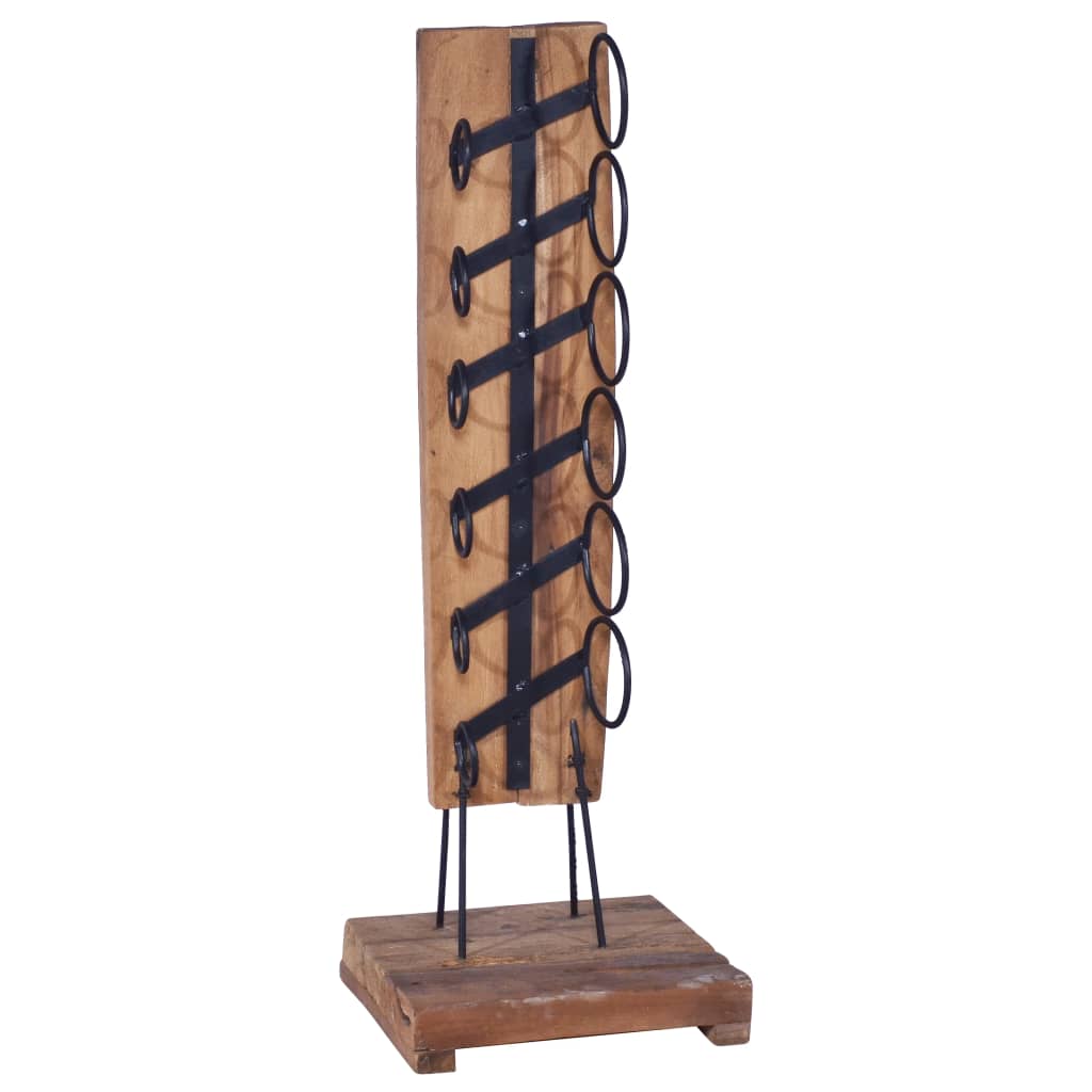 Wine Rack for 6 Bottles 35x35x100 cm Solid Teak Wood - Newstart Furniture