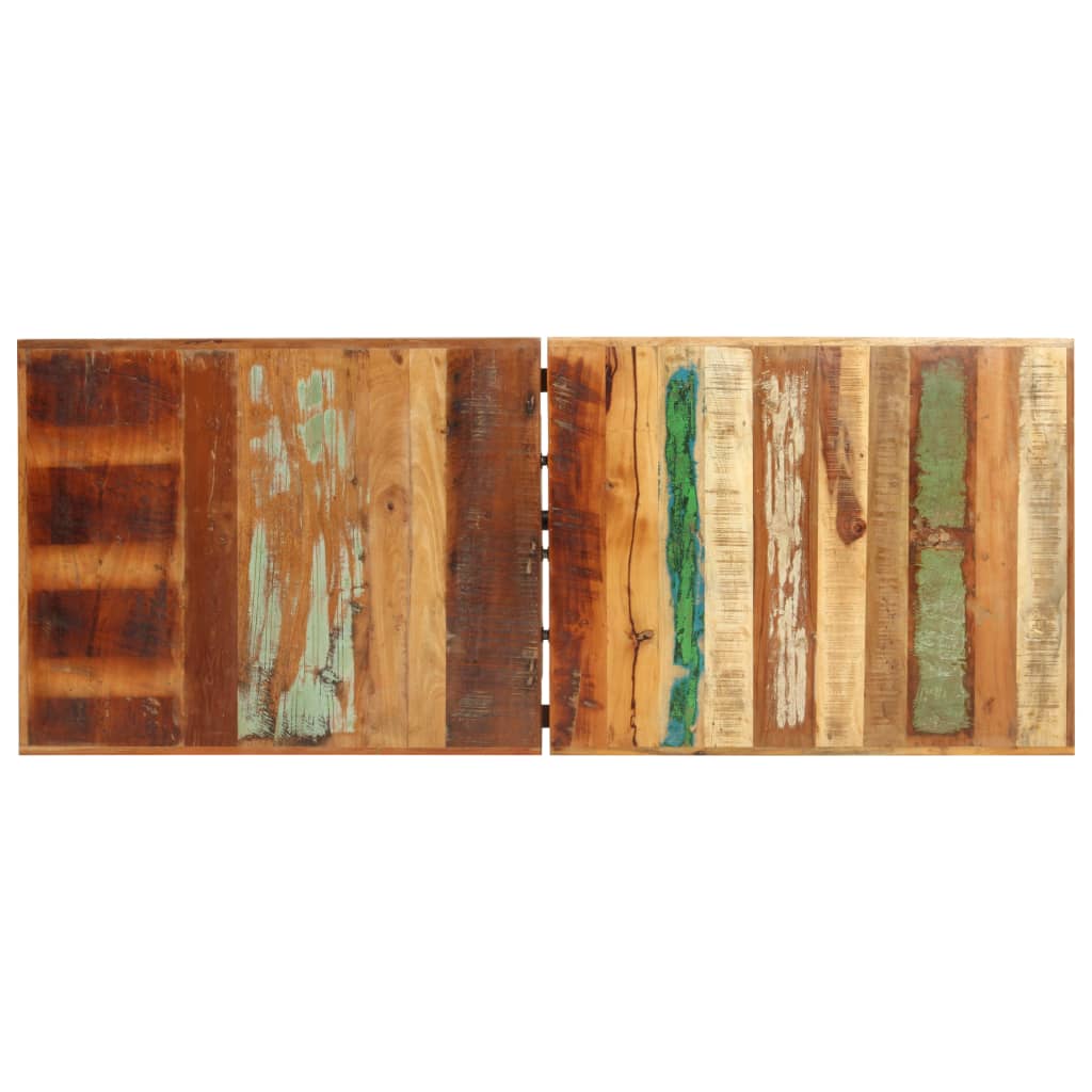 9 Piece Bar Set Solid Reclaimed Wood Genuine Leather & Canvas - Newstart Furniture