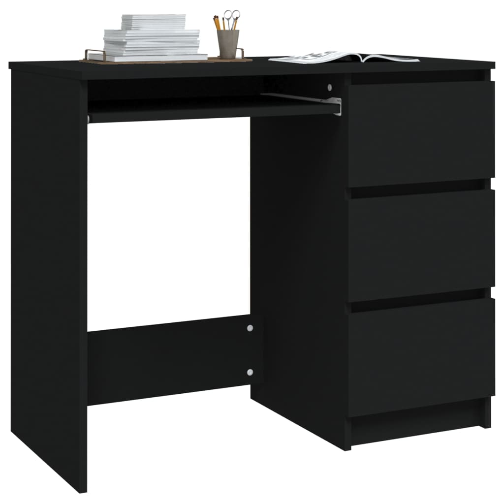 Desk Black 90x45x76 cm Engineered Wood