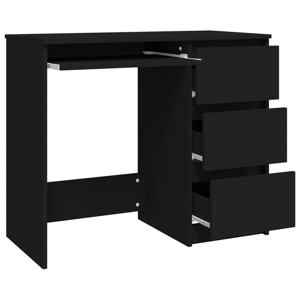 Desk Black 90x45x76 cm Engineered Wood