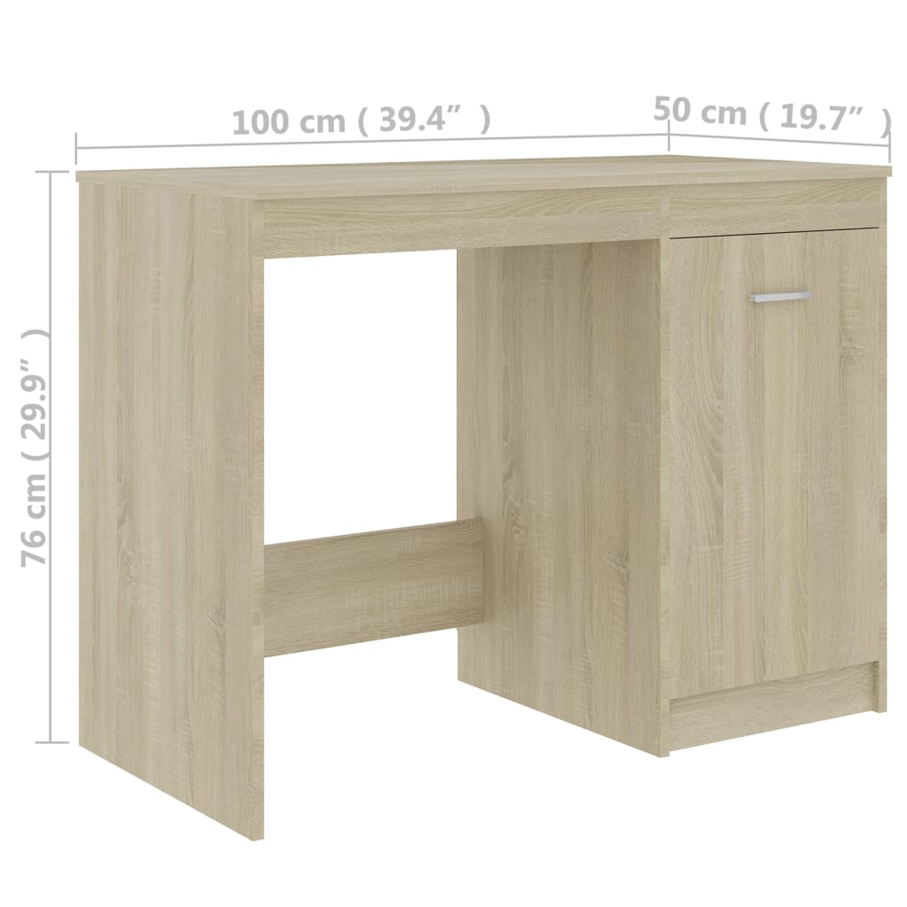 Desk Sonoma Oak 100x50x76 cm Engineered Wood - Newstart Furniture