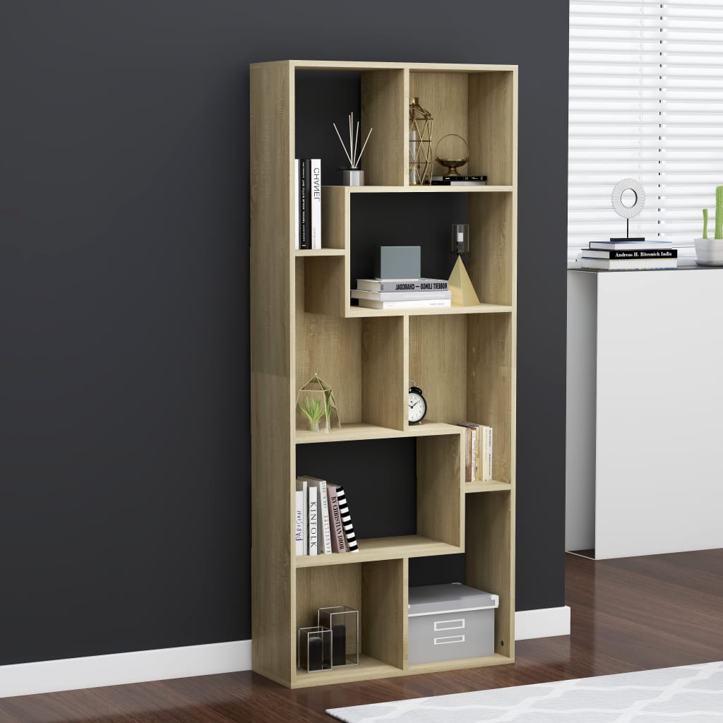 Book Cabinet Sonoma Oak 67x24x161 cm Engineered Wood - Newstart Furniture