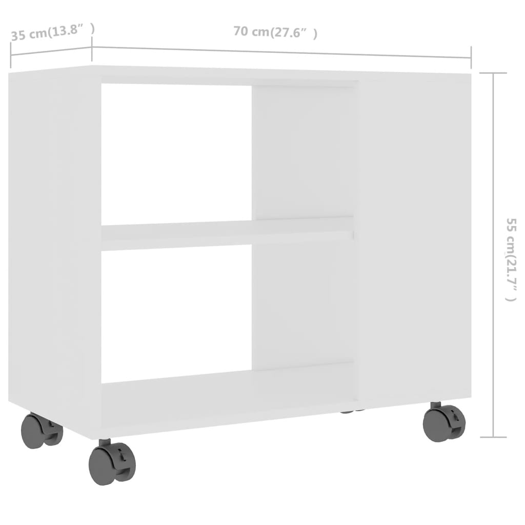 Side Table White 70x35x55 cm Engineered Wood - Newstart Furniture