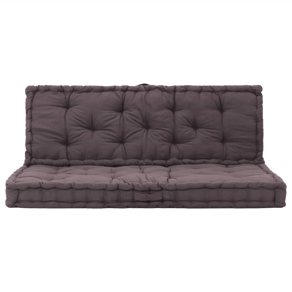 Pallet Floor Cushions 2 pcs Cotton Anthracite - Newstart Furniture