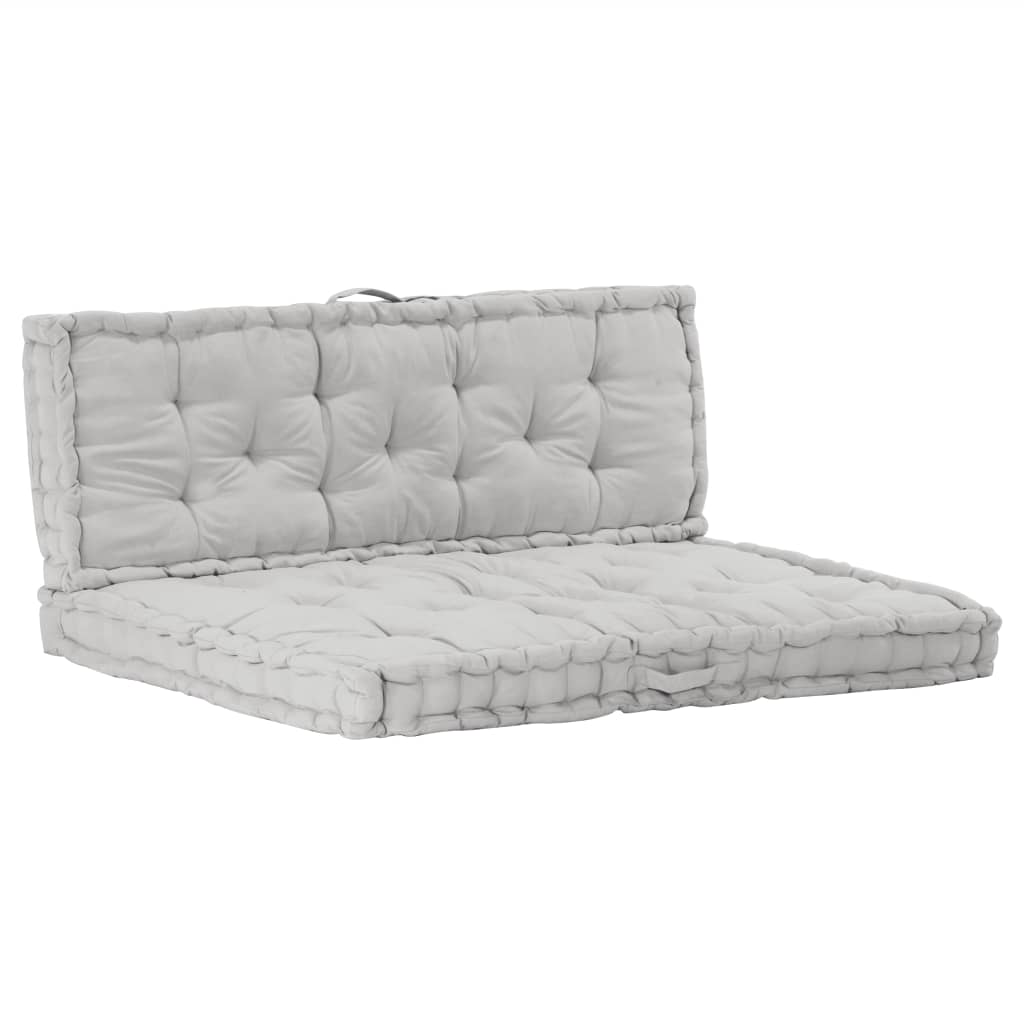 Pallet Floor Cushions 2 pcs Cotton Grey - Newstart Furniture
