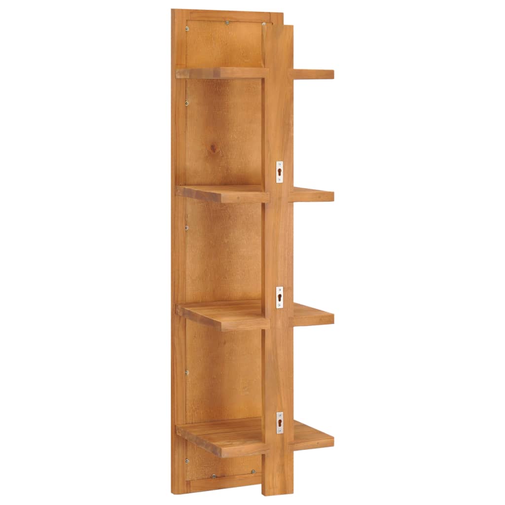 Wall Mirror with Shelves 30x30x120 cm Solid Teak Wood - Newstart Furniture