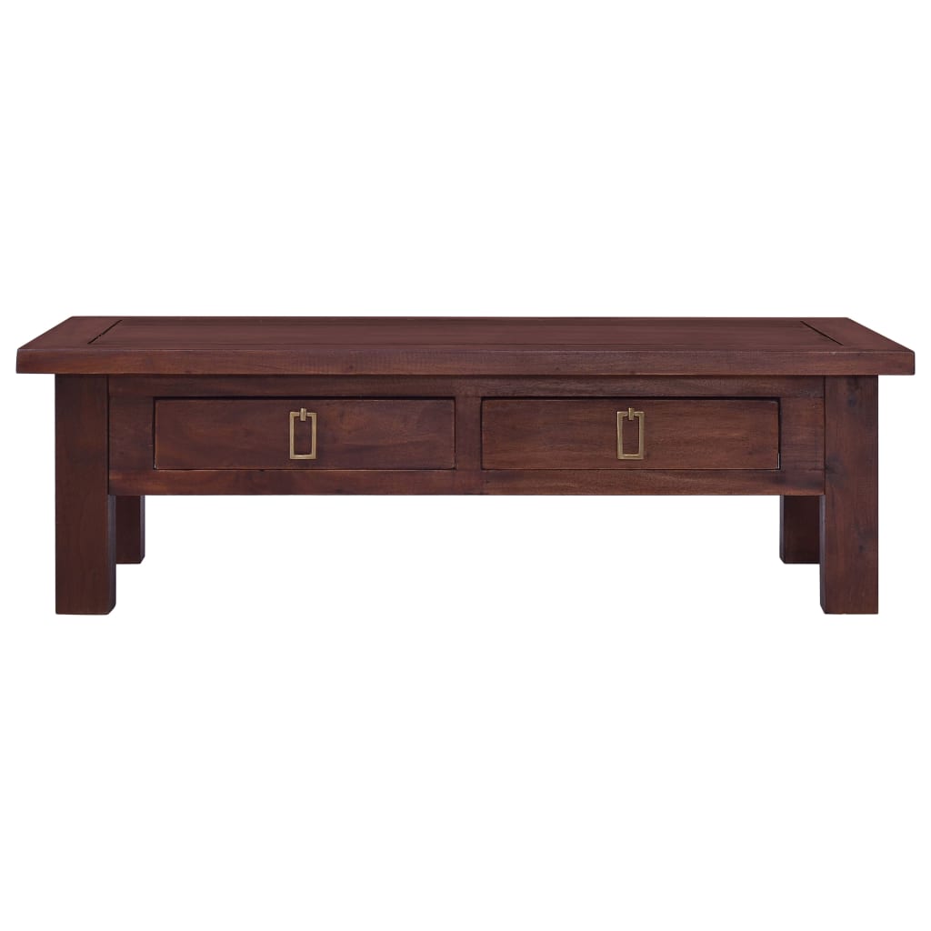 Coffee Table Classical Brown 100x50x30 cm Solid Mahogany Wood - Newstart Furniture
