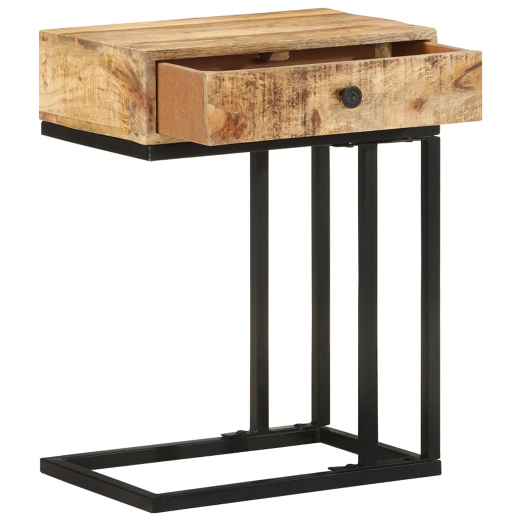 U-Shaped Side Table 45x30x61 cm Solid Mango Wood - Newstart Furniture