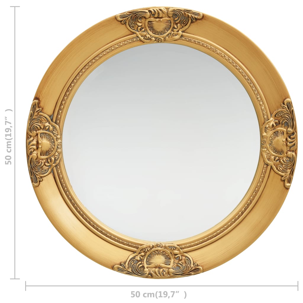 Wall Mirror Baroque Style 50 cm Gold - Newstart Furniture
