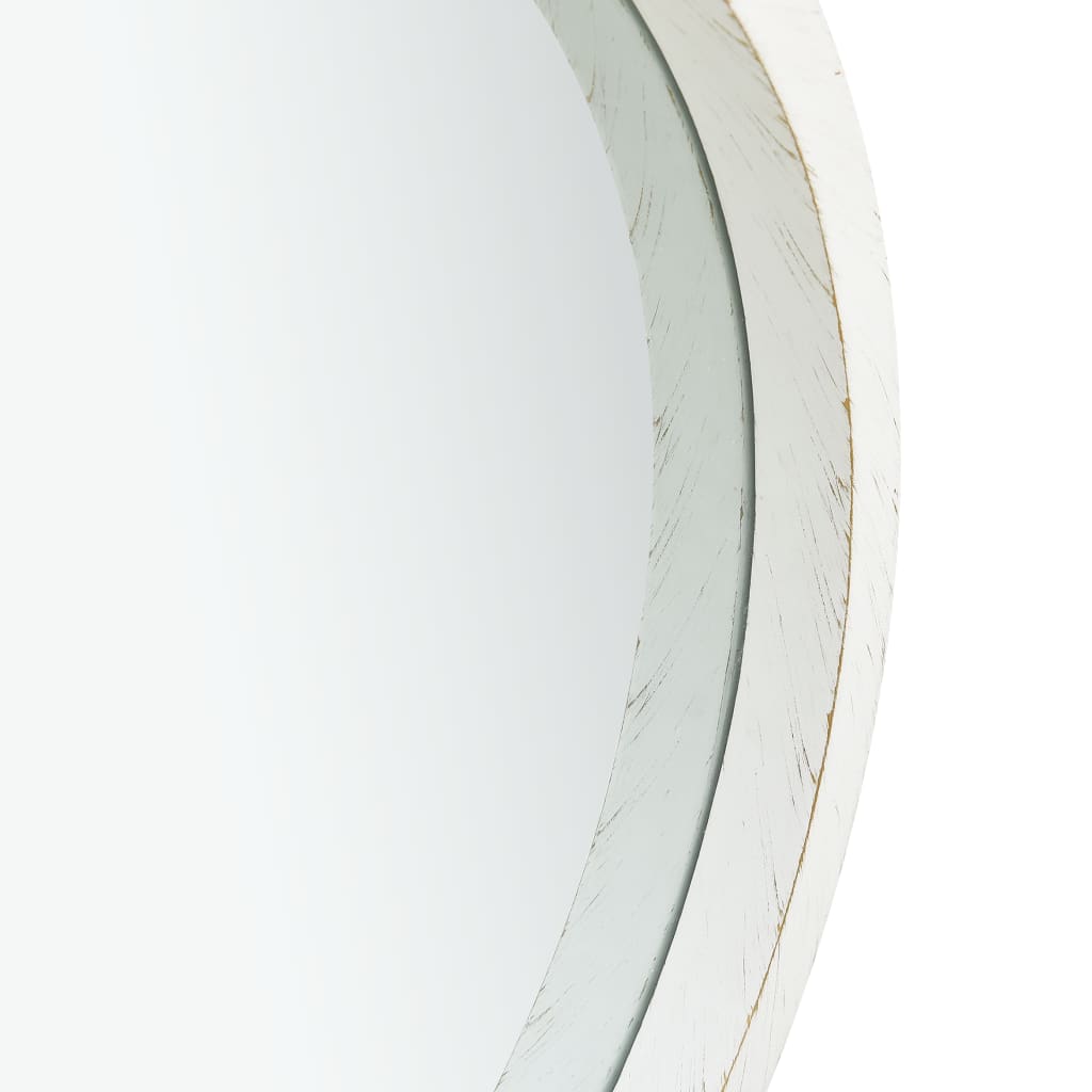 Wall Mirror with Strap 40 cm White - Newstart Furniture
