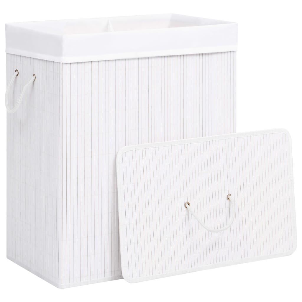 Bamboo Laundry Basket White 100 L - Newstart Furniture