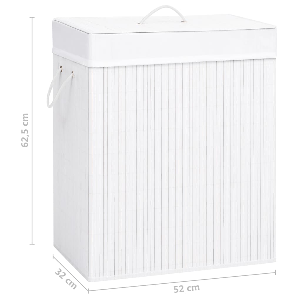 Bamboo Laundry Basket White 100 L - Newstart Furniture