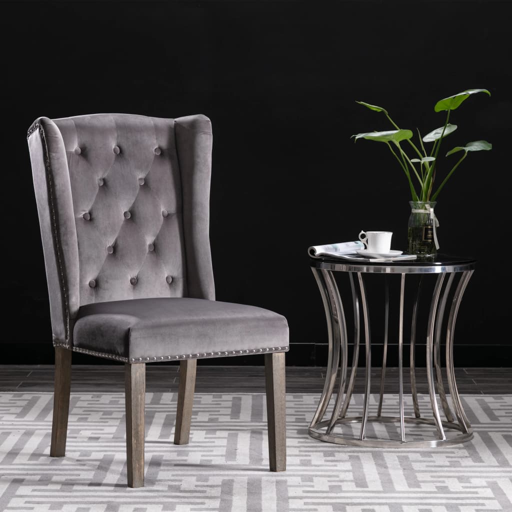 Dining Chair Grey Velvet - Newstart Furniture