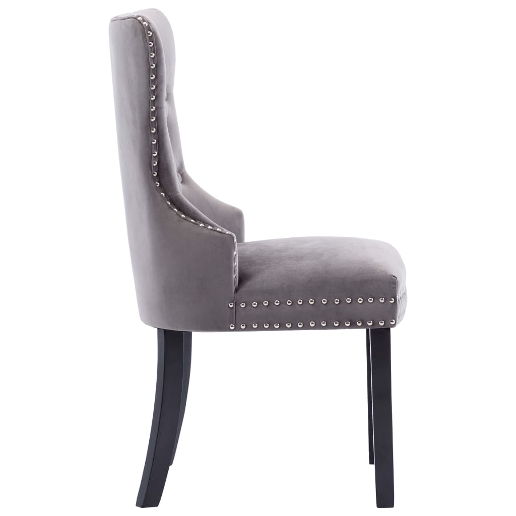 Dining Chairs 2 pcs Grey Velvet - Newstart Furniture