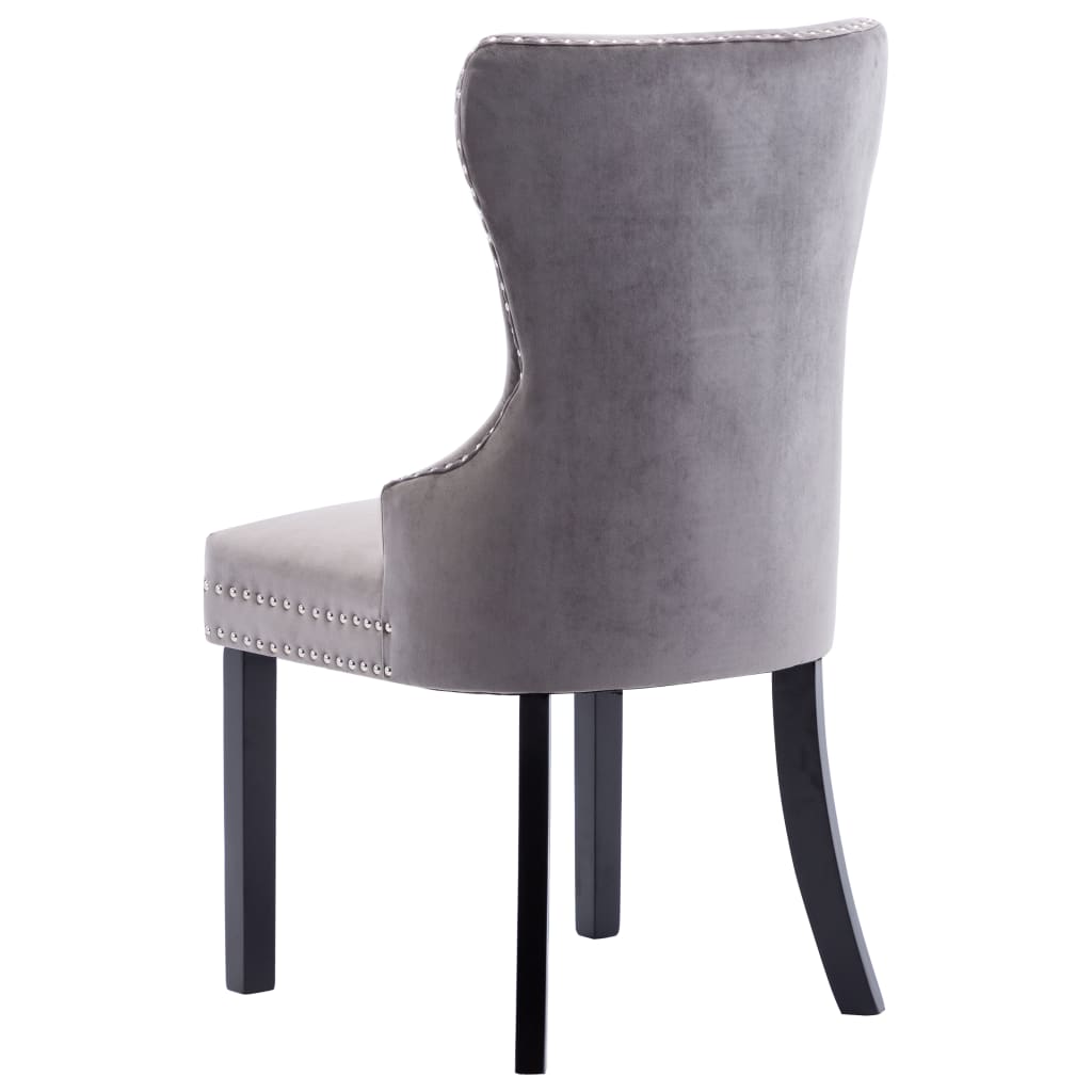 Dining Chairs 2 pcs Grey Velvet - Newstart Furniture