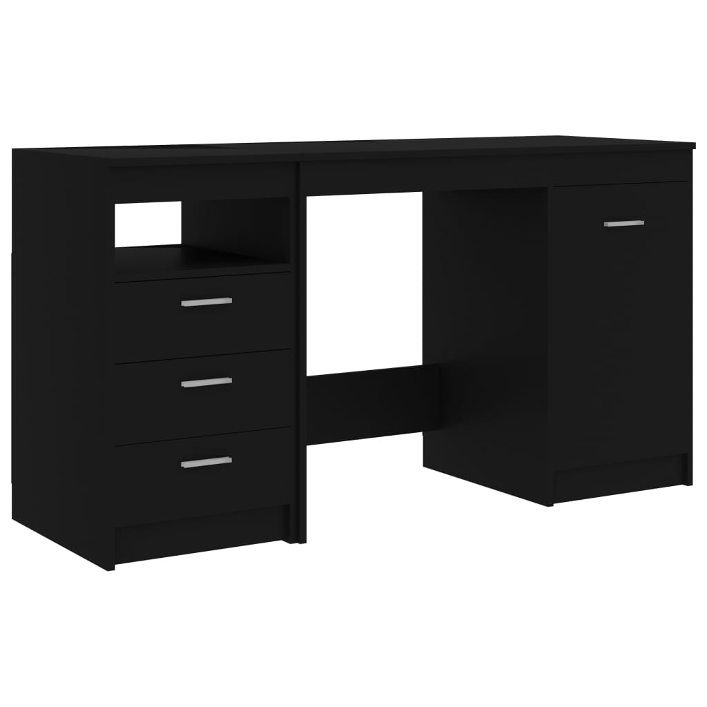 Desk Black 140x50x76 cm Engineered Wood - Newstart Furniture