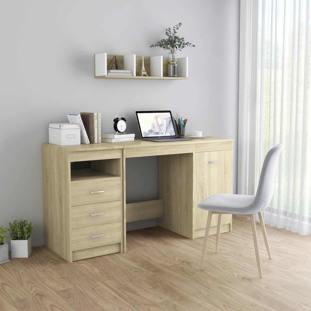 Desk Sonoma Oak 140x50x76 cm Engineered Wood - Newstart Furniture