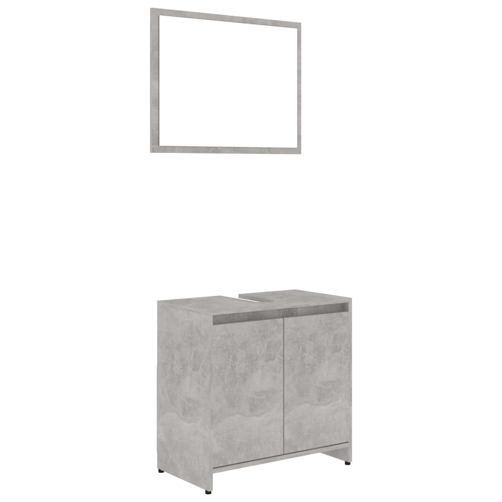 Bathroom Furniture Set Concrete Grey Engineered Wood - Newstart Furniture