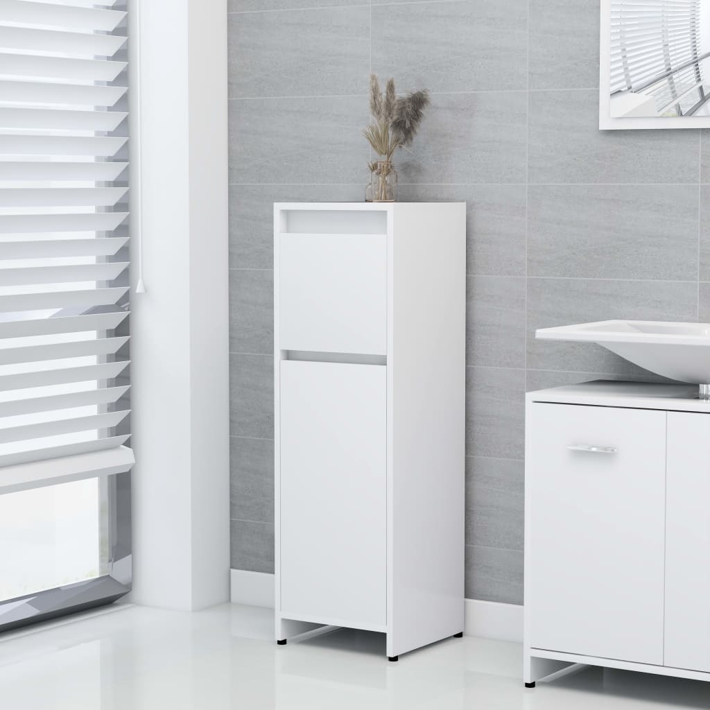 Bathroom Cabinet White 30x30x95 cm Engineered Wood - Newstart Furniture