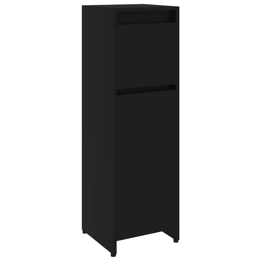 Bathroom Cabinet Black 30x30x95 cm Engineered Wood - Newstart Furniture