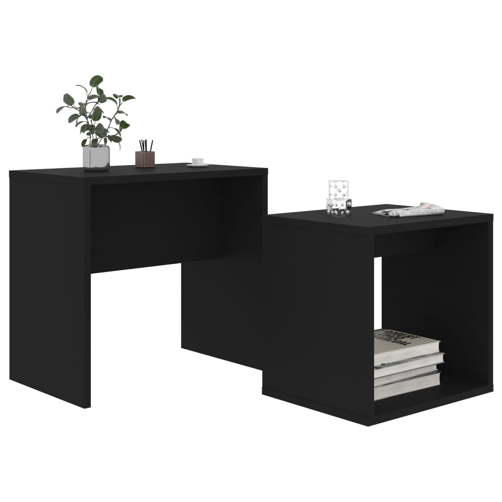 Coffee Table Set Black 48x30x45 cm Engineered Wood - Newstart Furniture