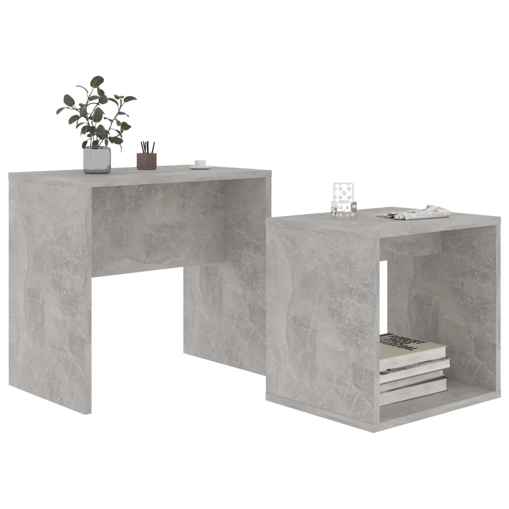 Coffee Table Set Concrete Grey 48x30x45 cm Engineered Wood - Newstart Furniture