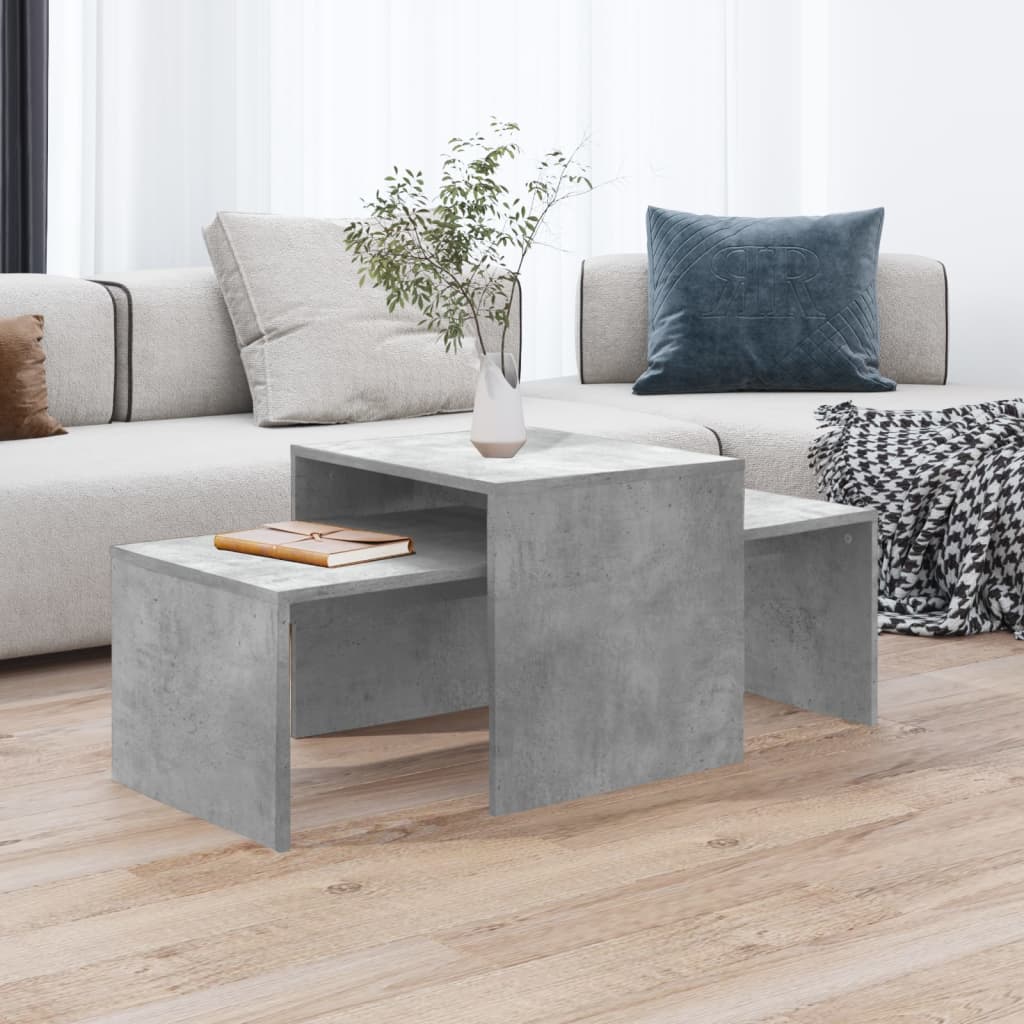 Coffee Table Set Concrete Grey 100x48x40 cm Engineered Wood - Newstart Furniture