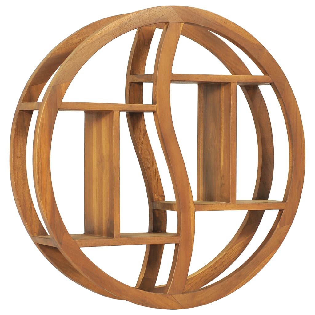 Yin Yang Wall Shelf 60x15x60 cm Solid Wood Teak - Newstart Furniture