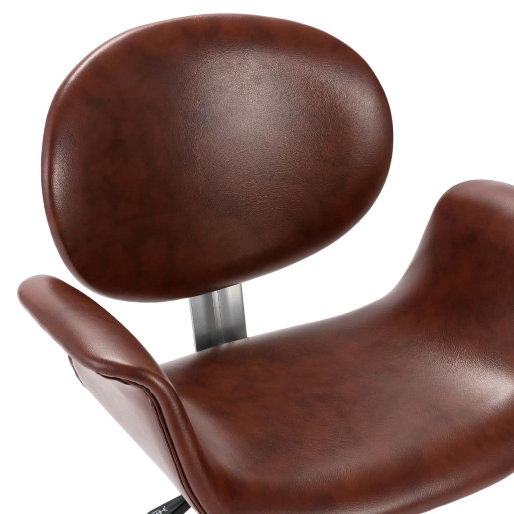 Swivel Dining Chairs 2 pcs Brown Faux Leather - Newstart Furniture