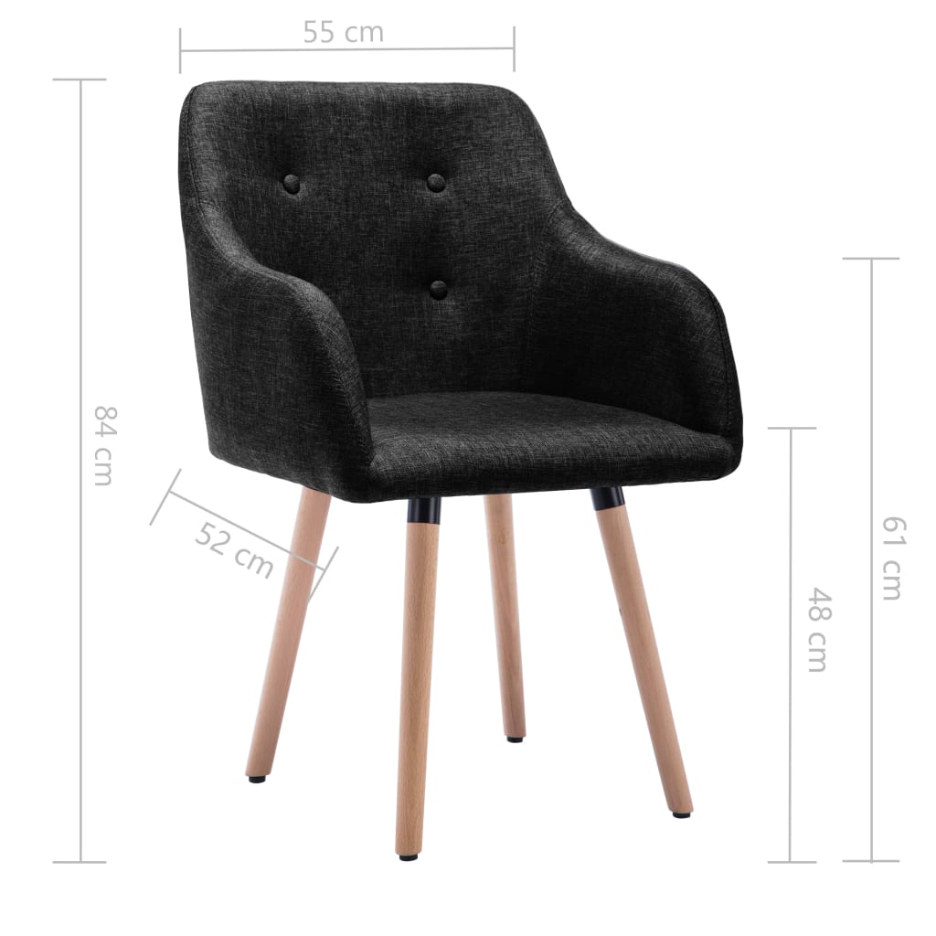 Dining Chairs 2 pcs Black Fabric - Newstart Furniture