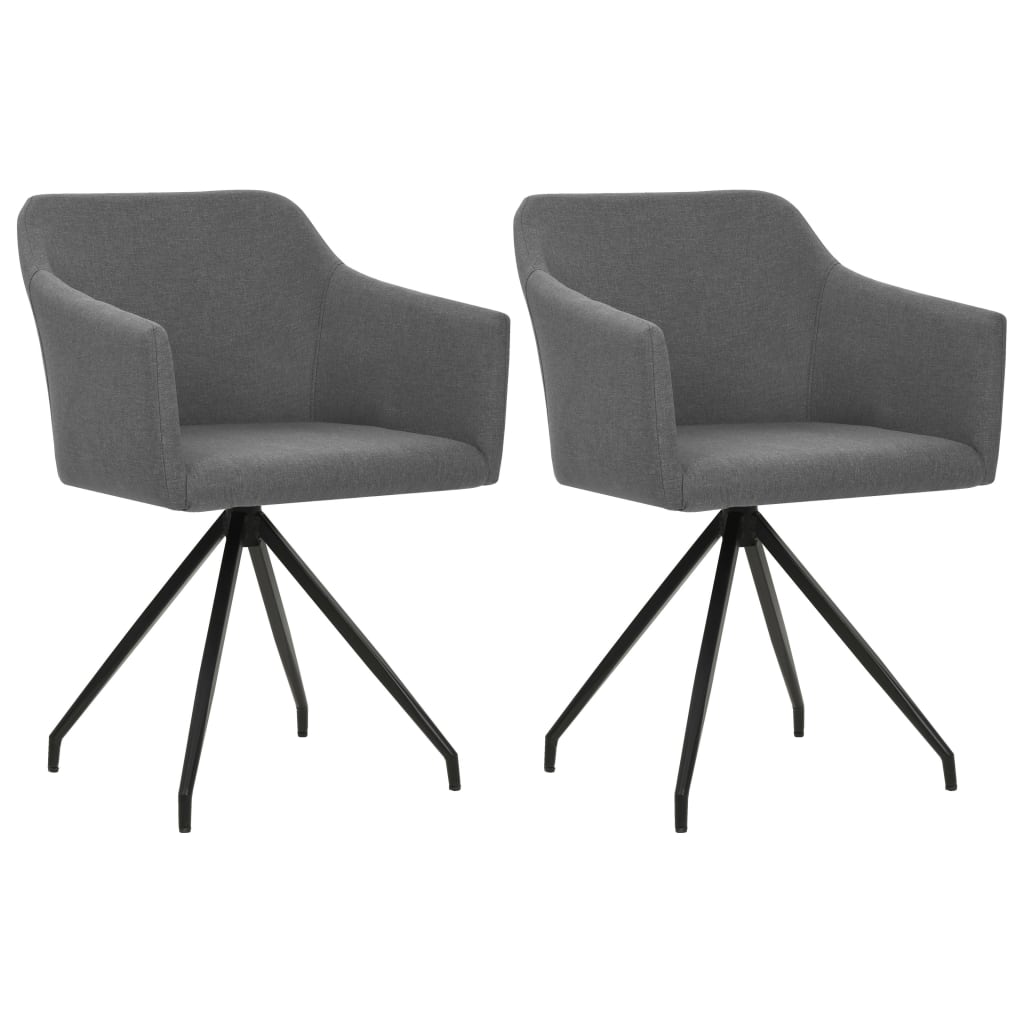 Swivel Dining Chairs 2 pcs Light Grey Fabric - Newstart Furniture