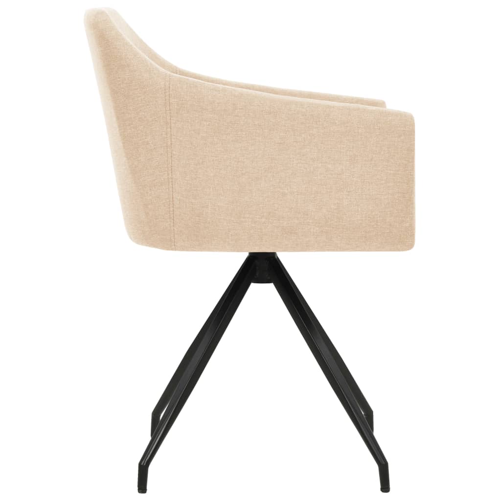 Swivel Dining Chairs 2 pcs Cream Fabric - Newstart Furniture