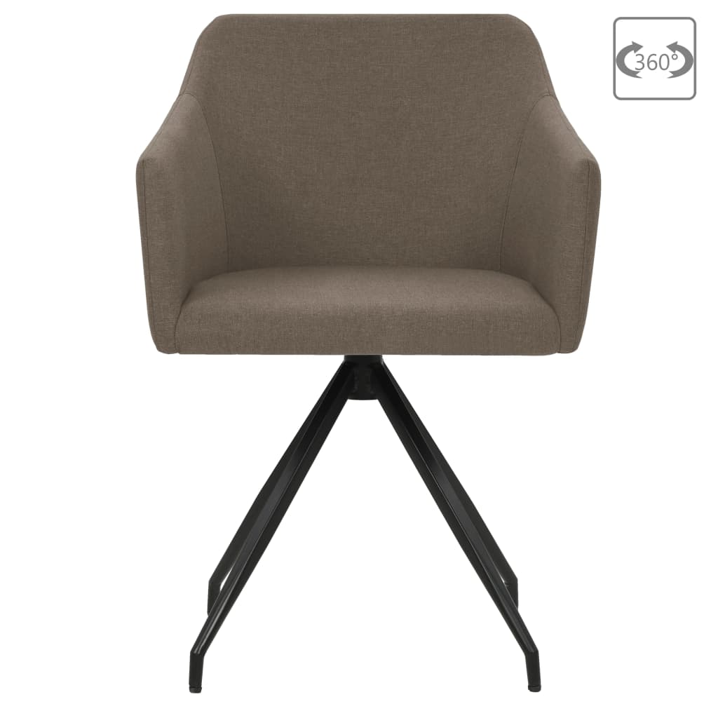 Swivel Dining Chairs 2 pcs Taupe Fabric - Newstart Furniture