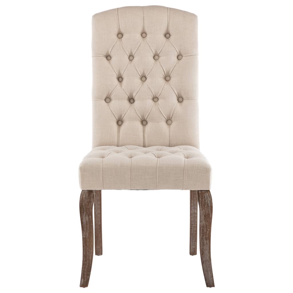 Dining Chairs 2 pcs Beige Linen-Look Fabric - Newstart Furniture