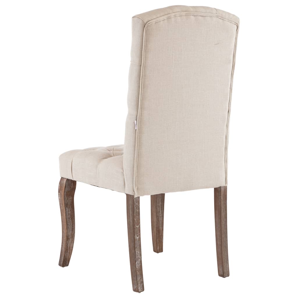 Dining Chairs 2 pcs Beige Linen-Look Fabric - Newstart Furniture