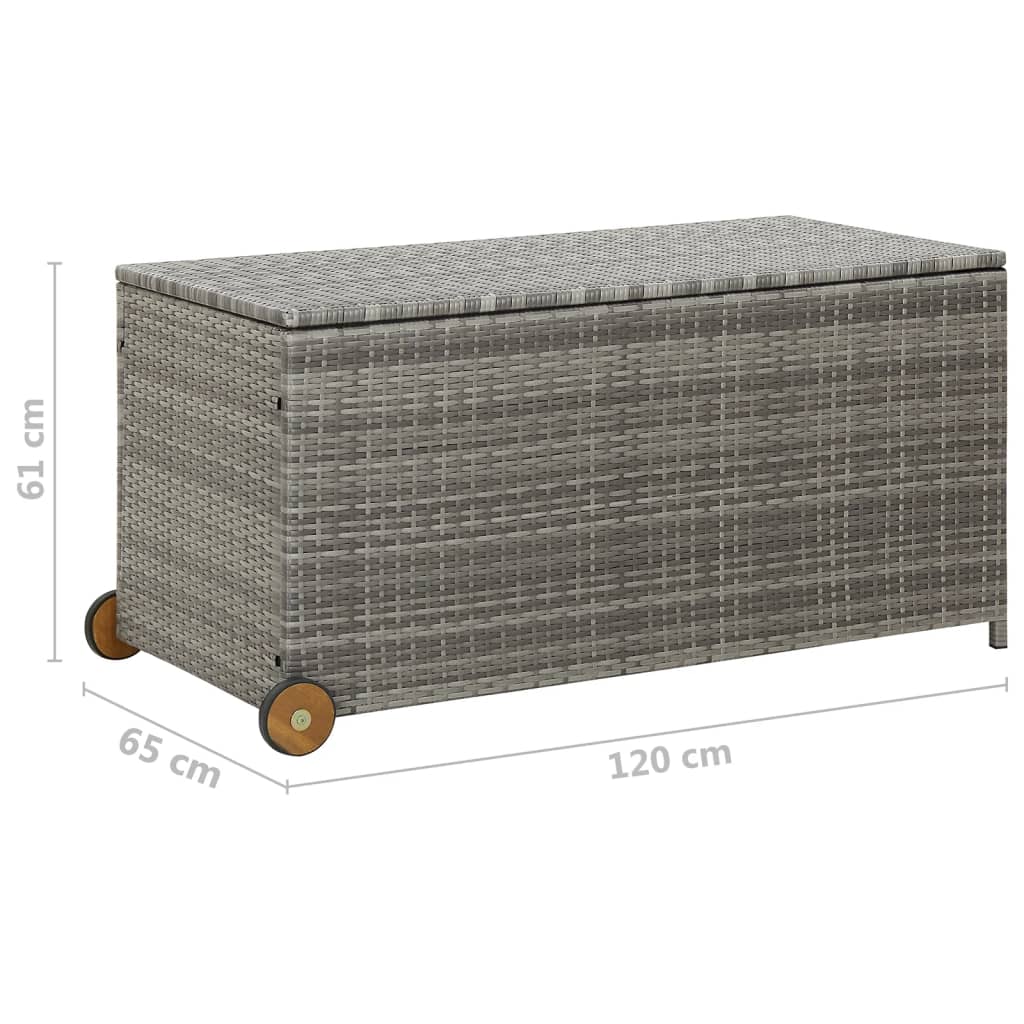 Garden Storage Box Light Grey 120x65x115 cm Poly Rattan - Newstart Furniture
