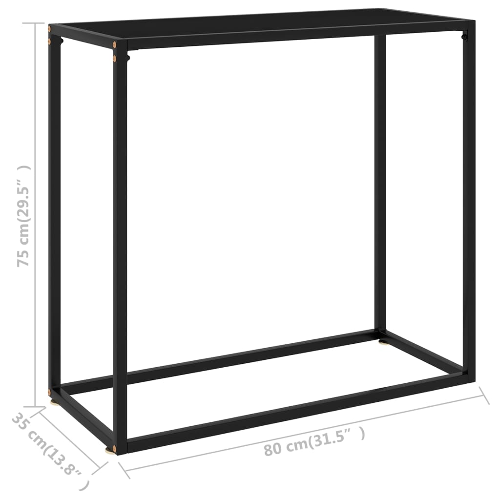 Console Table Black 80x35x75 cm Tempered Glass - Newstart Furniture