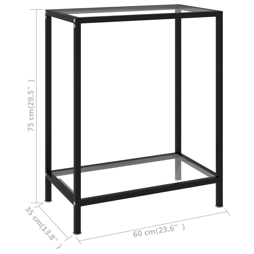 Console Table Transparent 60x35x75 cm Tempered Glass - Newstart Furniture