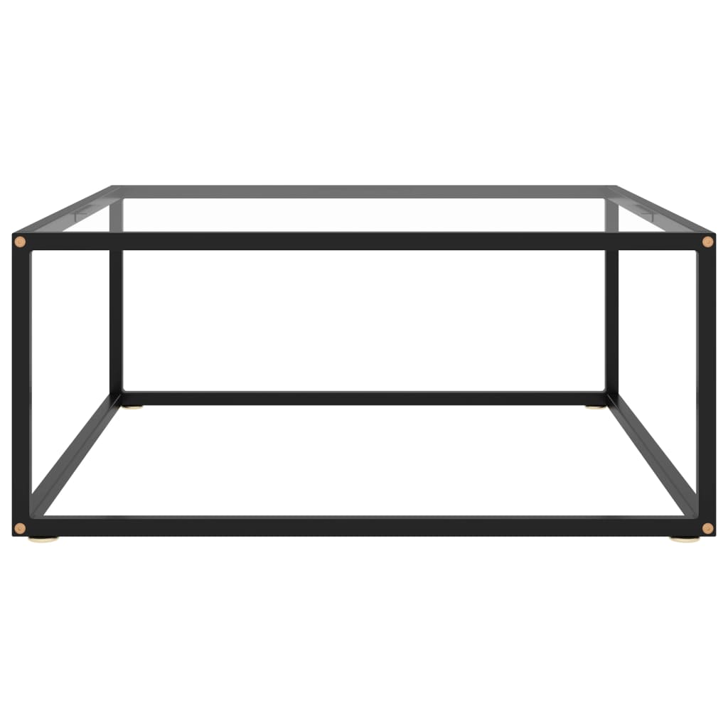Coffee Table Black with Tempered Glass 80x80x35 cm - Newstart Furniture