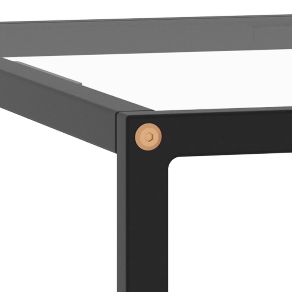 Coffee Table Black with Tempered Glass 80x80x35 cm - Newstart Furniture