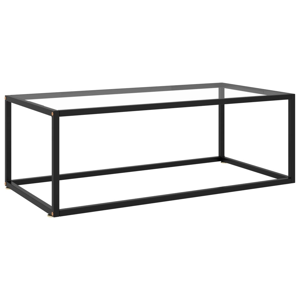 Coffee Table Black with Tempered Glass 100x50x35 cm - Newstart Furniture