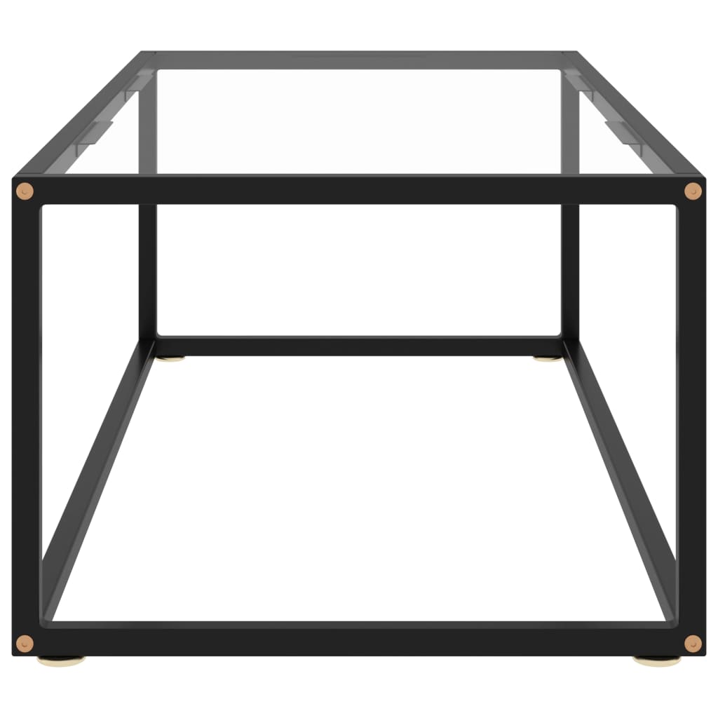 Coffee Table Black with Tempered Glass 100x50x35 cm - Newstart Furniture
